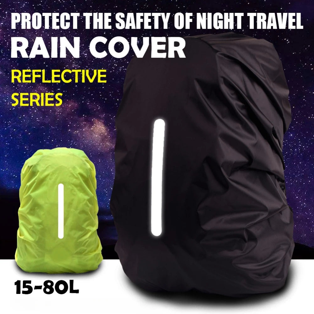 Reflective Waterproof Backpack Rain Cover Outdoor Sport Cycling Night Safety Light Raincover Case Bag Cover for Hiking Camping