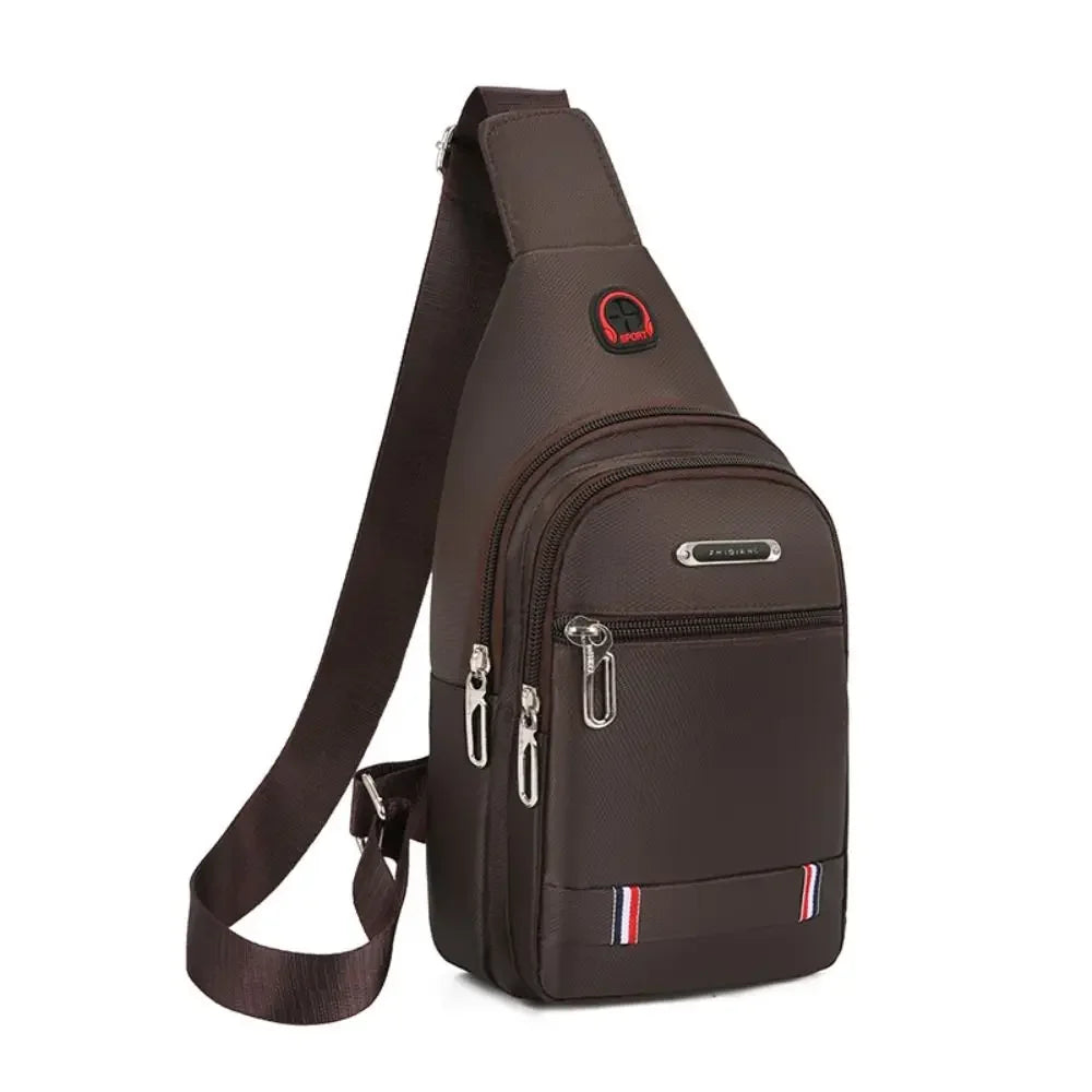 Black Grey Brown Men Messenger Bags New Rectangle Oxford Cloth Men Crossbody Bag USB Charge Shoulder Bag Male 3 Zipper Bag