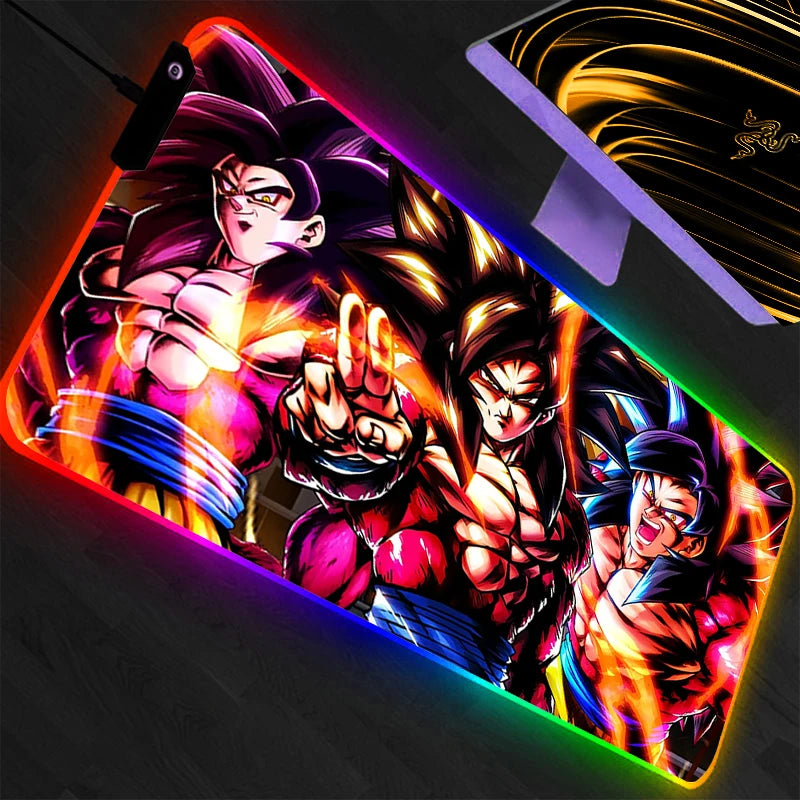 RGB Large Mouse Pad Dragon Ball Gamer Keyboard LED Mousepad Pc Computer Desk Mat Gaming Pad Backlight Mouse Mats For LOL  Anime