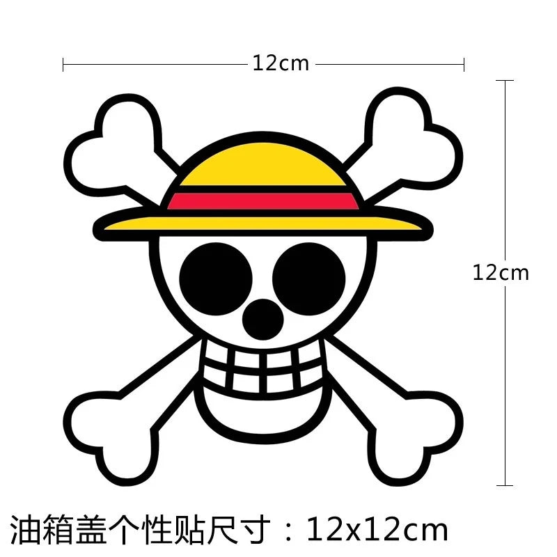 Cartoon Roronoa Zoro Monkey D. Luffy Q Version Anime Figure Diy Car Stickers Fashion Car Oil Cap Scratch-resistant Sticker Decal