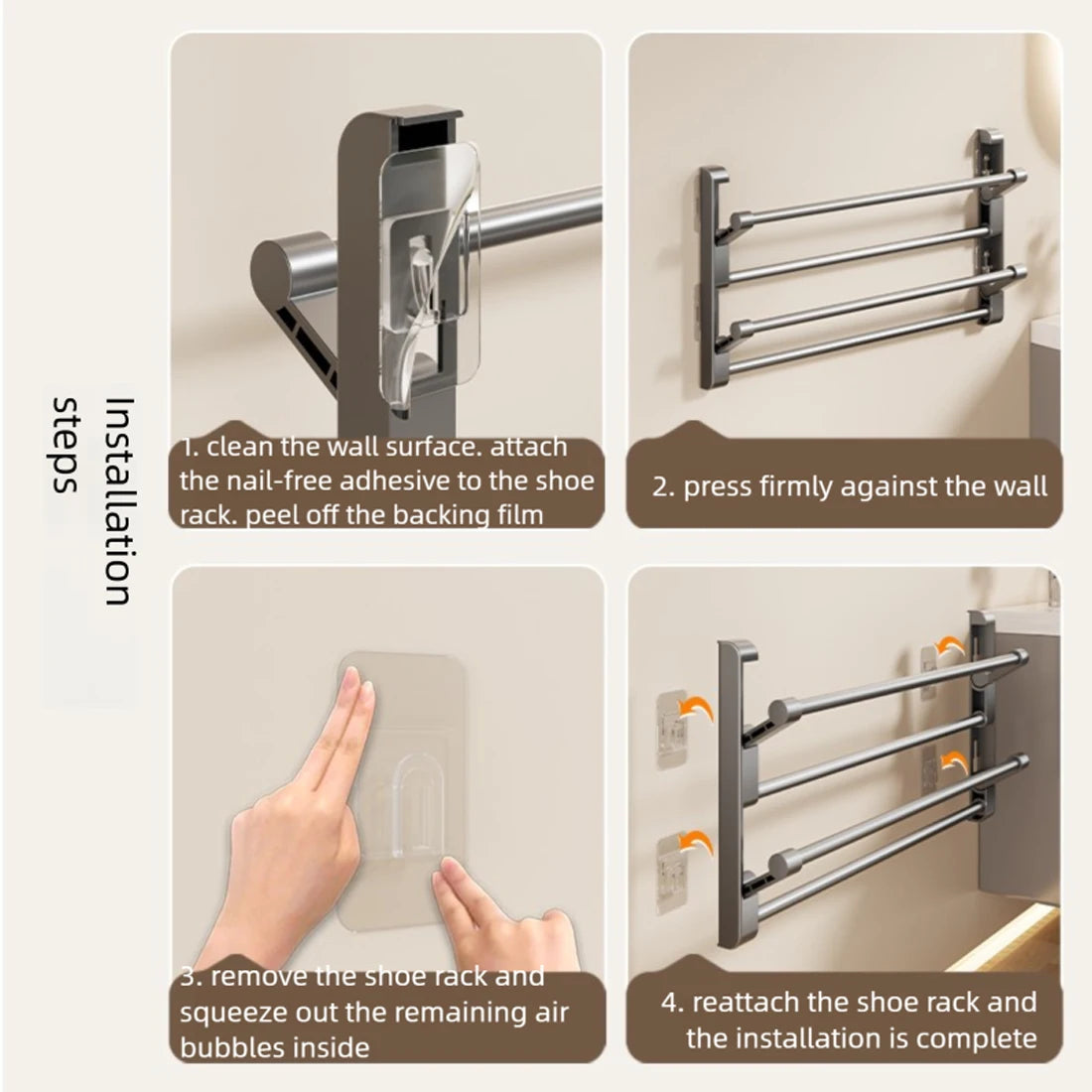 Simple Shoe Rack Wall-mounted Bathroom Slippers Hook Holder Shoes Slipper Drain Storage Drying Rack Shoe Organizer Hanger