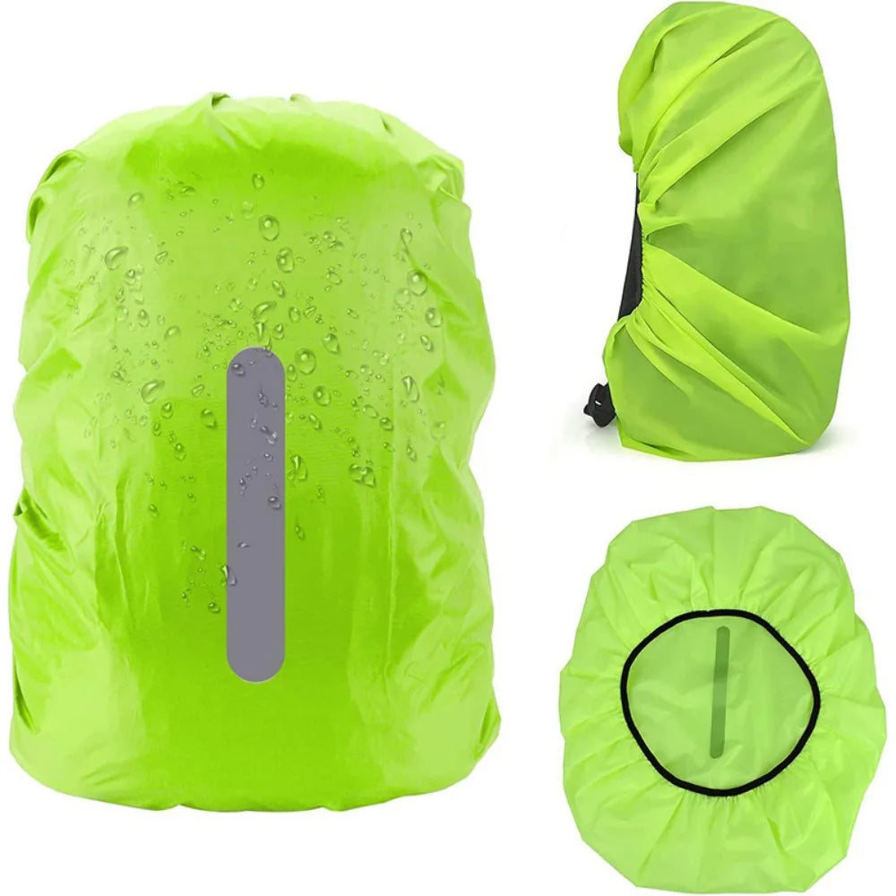 Reflective Waterproof Backpack Rain Cover Outdoor Sport Cycling Night Safety Light Raincover Case Bag Cover for Hiking Camping