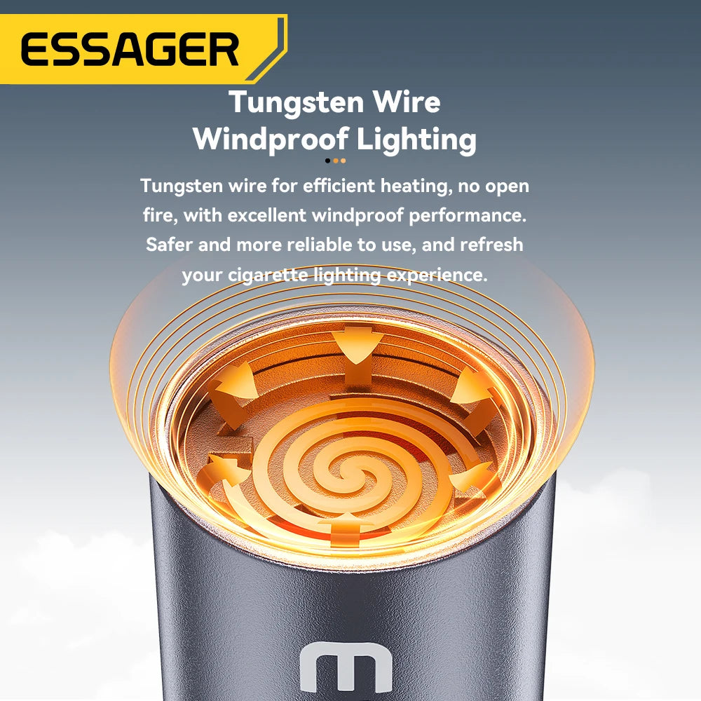 Essager USB-C Mini Lighter Tungsten Wire Blow-to-Ignite Safety for Air Travel No Flame  Auto Shut-Off Typec Cigarette Lighter
