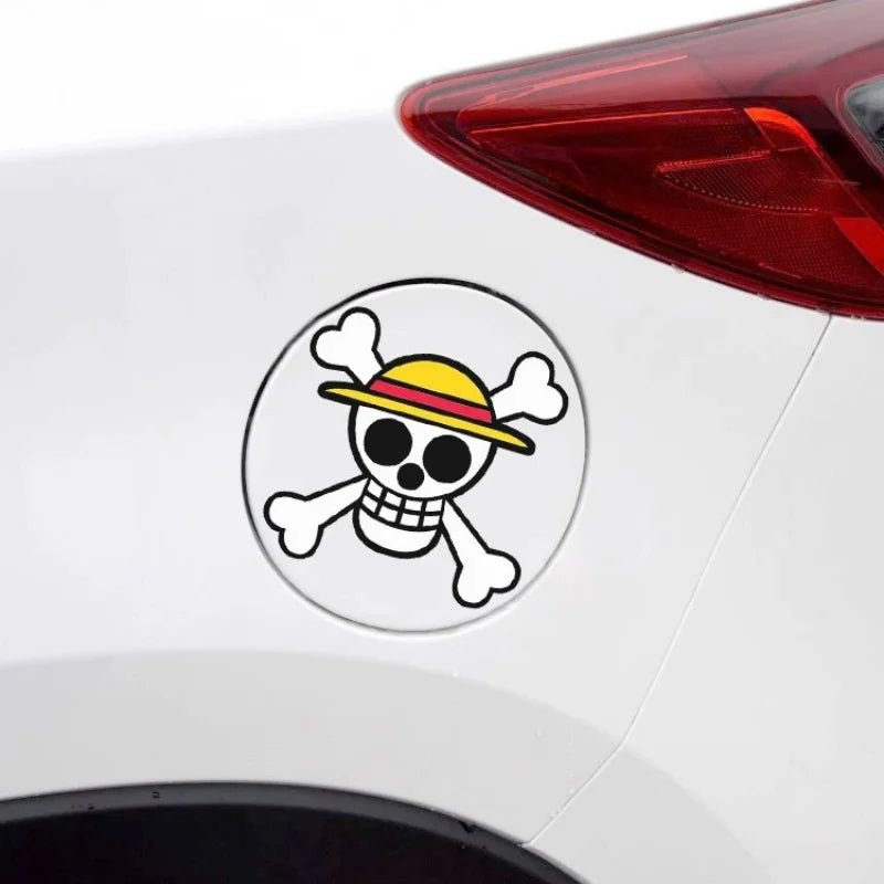 Cartoon Roronoa Zoro Monkey D. Luffy Q Version Anime Figure Diy Car Stickers Fashion Car Oil Cap Scratch-resistant Sticker Decal