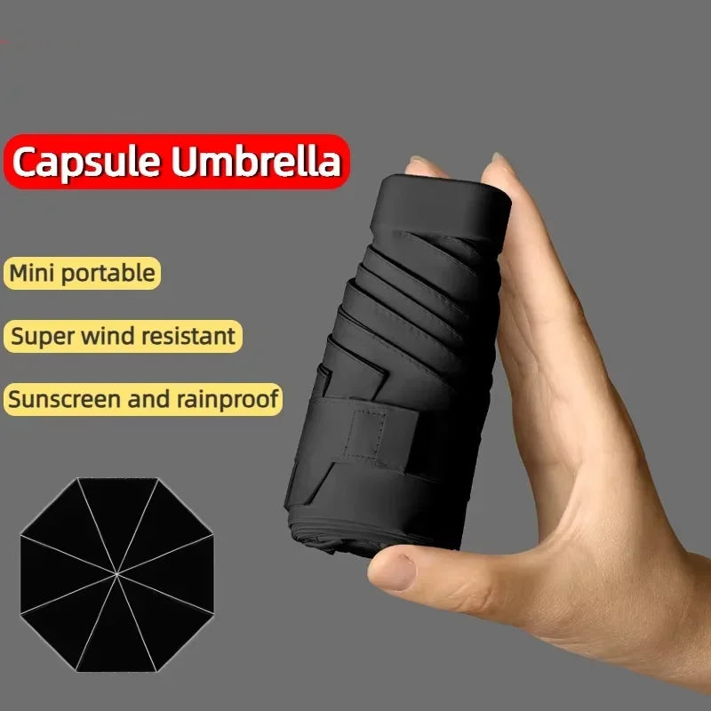 Lenovo 2026 UPF50+ Mini Compact Pocket Umbrella For Women Light 6 Folding Sun Protection Sun Rain Small Card Bag Umbrellas New