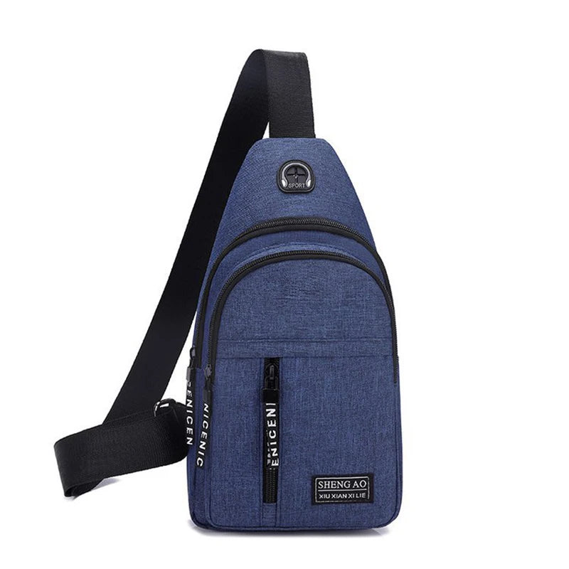 Travel Men's Handbags USB Chest Bag Designer Messenger Crossbody Bags Water-Proof Shoulder Bag Diagonal Package Sports Back Pack