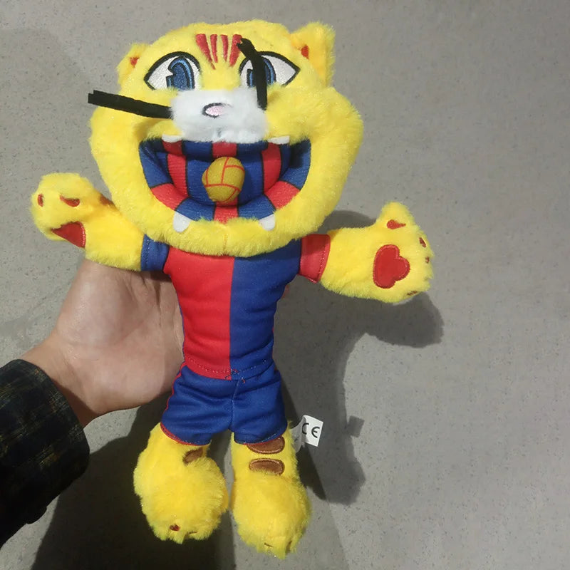 Barcelona Football Mascot Yellow Lion Plush Stuffed Animal Doll Soft Toy For Football Fans Collection Ship within 24 hours