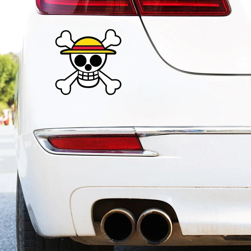 Cartoon Roronoa Zoro Monkey D. Luffy Q Version Anime Figure Diy Car Stickers Fashion Car Oil Cap Scratch-resistant Sticker Decal