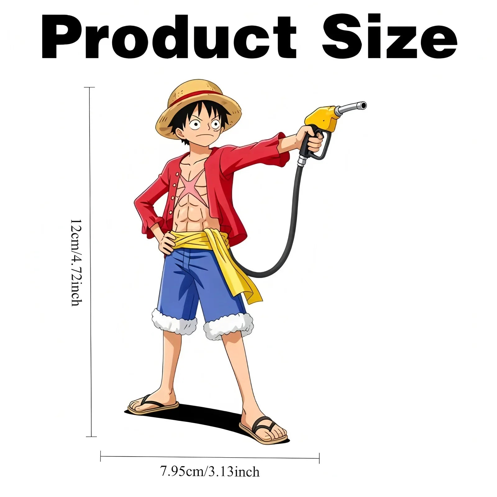 Cartoon Roronoa Zoro Monkey D. Luffy Q Version Anime Figure Diy Car Stickers Fashion Car Oil Cap Scratch-resistant Sticker Decal