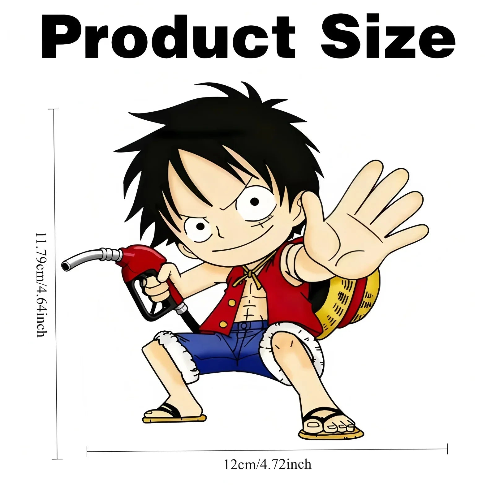 Cartoon Roronoa Zoro Monkey D. Luffy Q Version Anime Figure Diy Car Stickers Fashion Car Oil Cap Scratch-resistant Sticker Decal