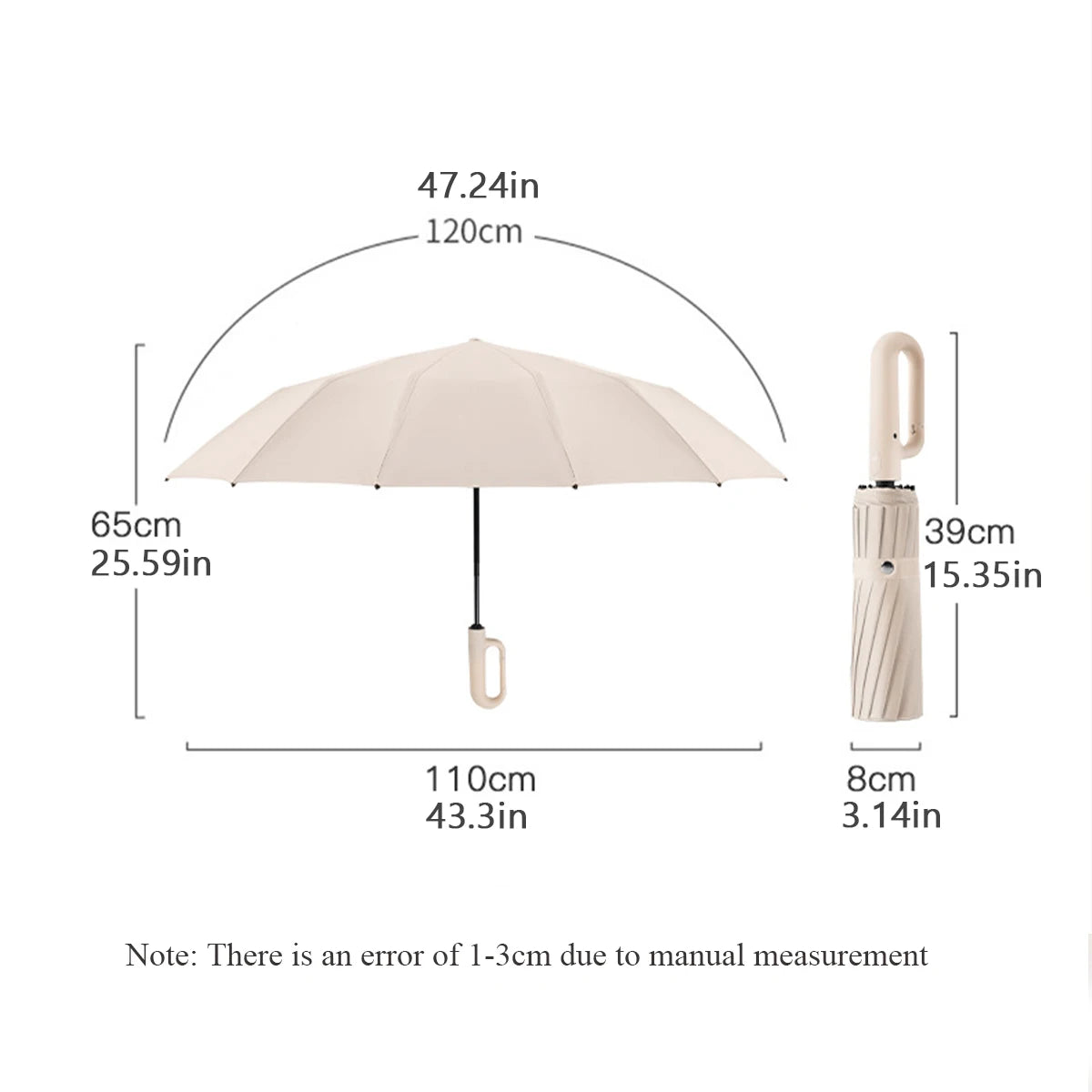 Folding Strong Windproof 16K Automatic Umbrella 192 Keel Buckle Umbrella Sunshade Men's Umbrella Rain Large Parasol for Women