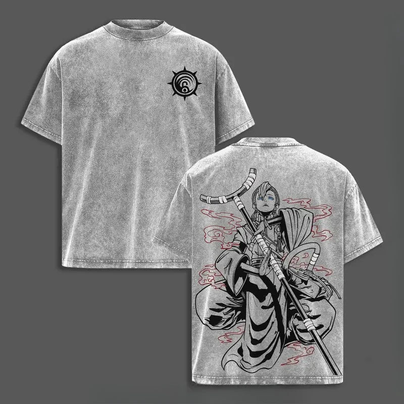 Zanka Nijiku Gachiakuta Graphic T-shirt For Men Women Clothing Anime Short Sleeve Tops Hip Hop Washed Cotton Oversized T Shirt