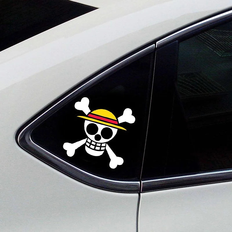 Cartoon Roronoa Zoro Monkey D. Luffy Q Version Anime Figure Diy Car Stickers Fashion Car Oil Cap Scratch-resistant Sticker Decal