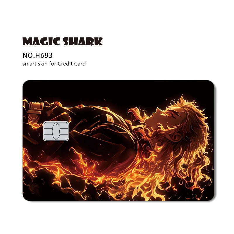 Magic Shark Cool Demon Slayers Anime Shinny Holographic Skin Cover Laser Sticker Film for Debit Credit Bank Card