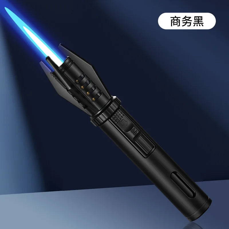 Powerful Metal Gas Lighter Windproof Kitchen Cooking Torch Flame Jet Barbecue Smoking Accessories Cigar Lighters Men's Gift