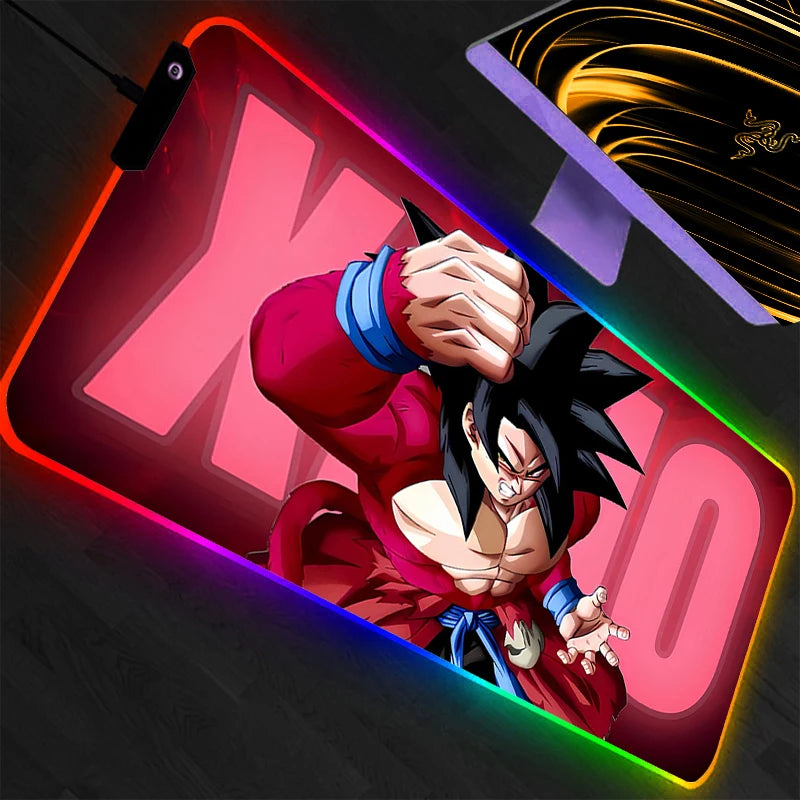 RGB Large Mouse Pad Dragon Ball Gamer Keyboard LED Mousepad Pc Computer Desk Mat Gaming Pad Backlight Mouse Mats For LOL  Anime