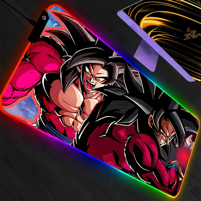 RGB Large Mouse Pad Dragon Ball Gamer Keyboard LED Mousepad Pc Computer Desk Mat Gaming Pad Backlight Mouse Mats For LOL  Anime