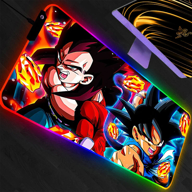 RGB Large Mouse Pad Dragon Ball Gamer Keyboard LED Mousepad Pc Computer Desk Mat Gaming Pad Backlight Mouse Mats For LOL  Anime