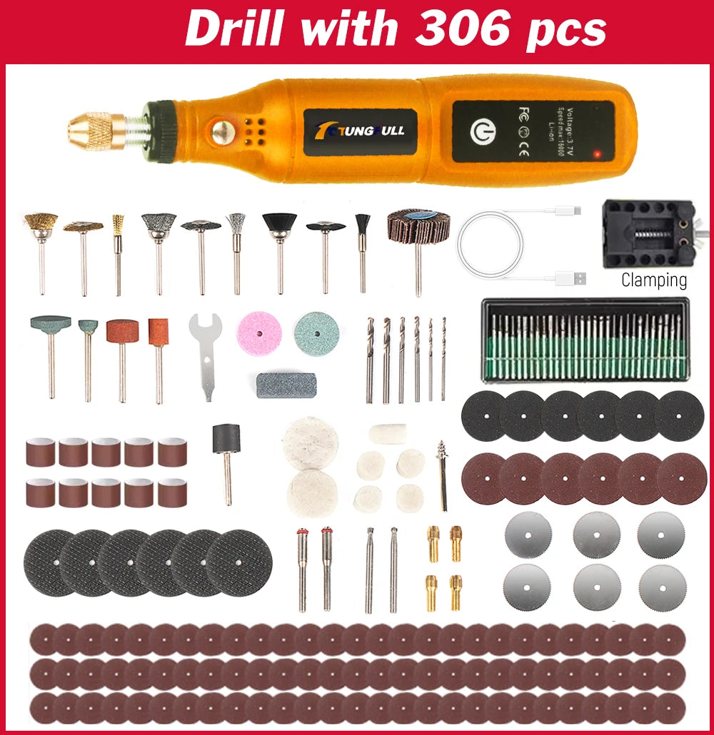 Mini Wireless Drill Rechargeable Polishing Machine DIY Mini Rotary Tool USB Engraving Tool Dremel Tool Mini Engravin Machine