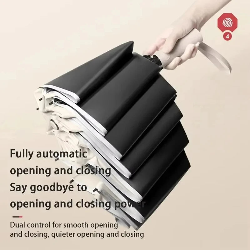 Lenovo Umbrella Windproof Strong With Reflective Stripe Reverse Automatic Fold Umbrella UV Umbrella Insulation Portable Parasol