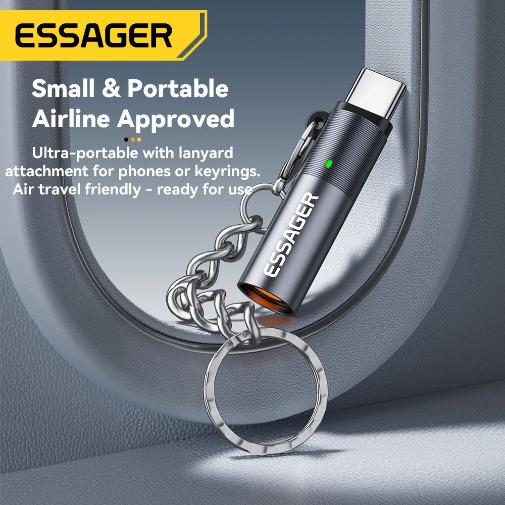 Essager USB-C Mini Lighter Tungsten Wire Blow-to-Ignite Safety for Air Travel No Flame  Auto Shut-Off Typec Cigarette Lighter
